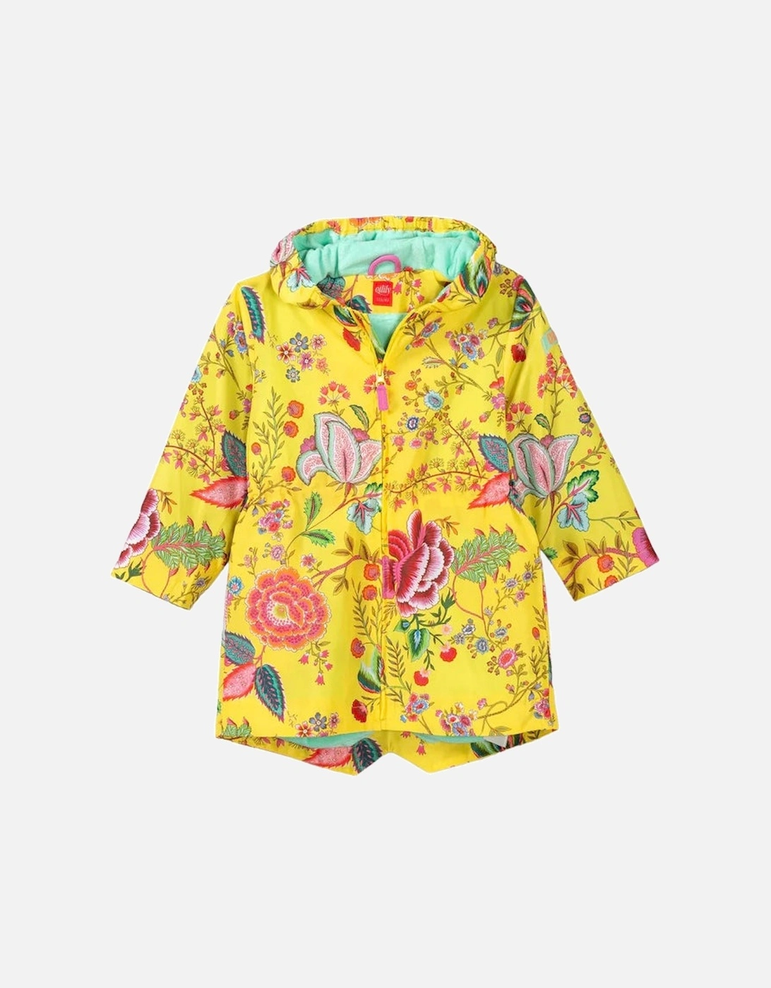 Girls Yellow Floral Summer Coat, 4 of 3