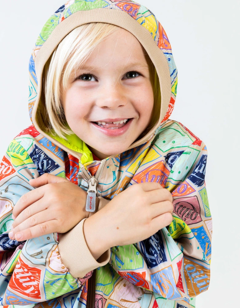 Boys Multicoloured Graphic Logo Windbreaker