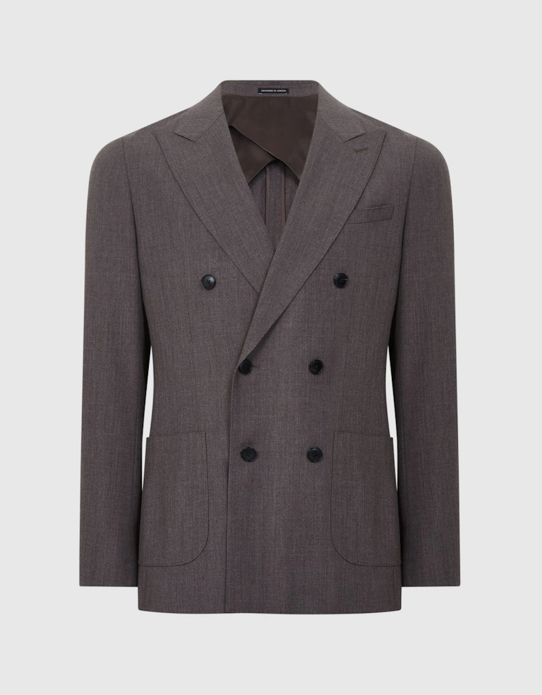 Double Breasted Slim Fit Textured Blazer