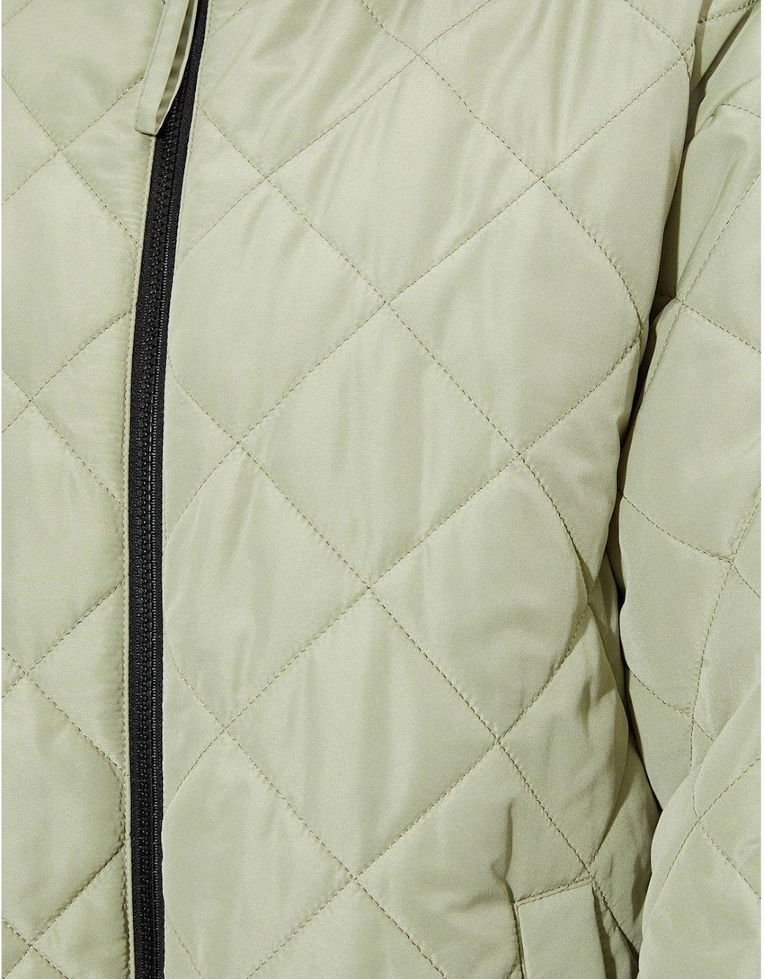 Womens/Ladies Diamond Quilted Hooded Oversized Coat