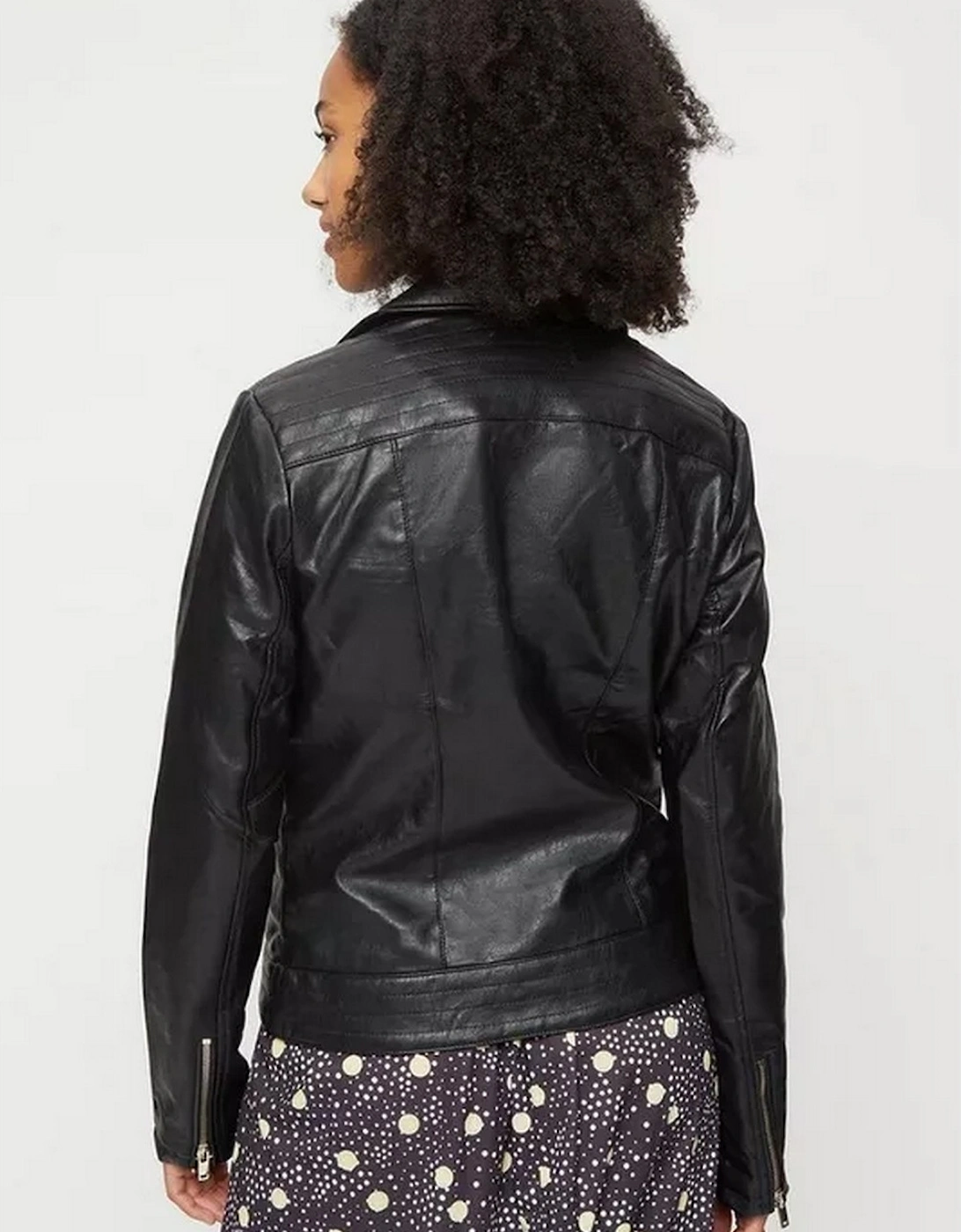 Womens/Ladies Faux Leather Tall Biker Jacket