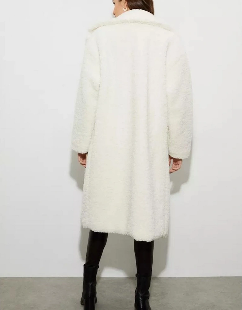 Womens/Ladies Longline Teddy Fleece Oversized Coat