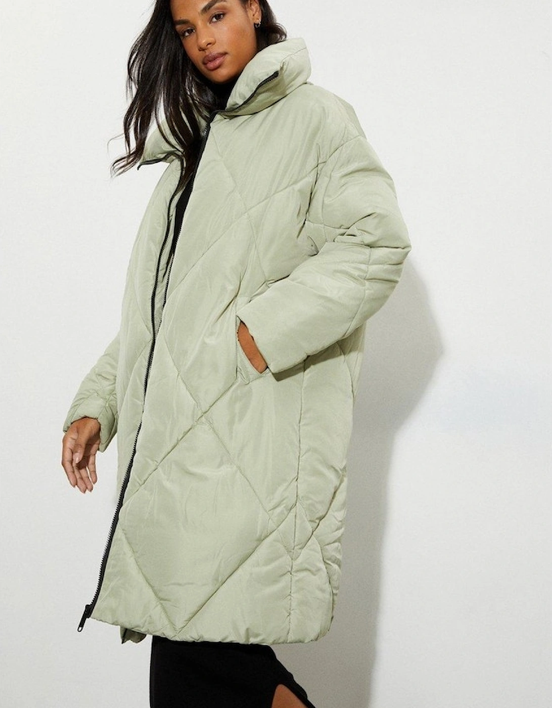 Womens/Ladies Diamond Padded Oversized Coat