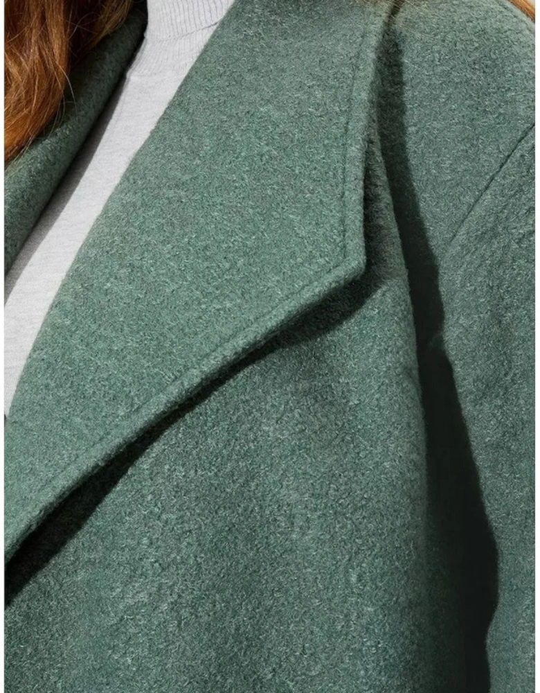 Womens/Ladies Bouclé Wrap Curve Longline Coat