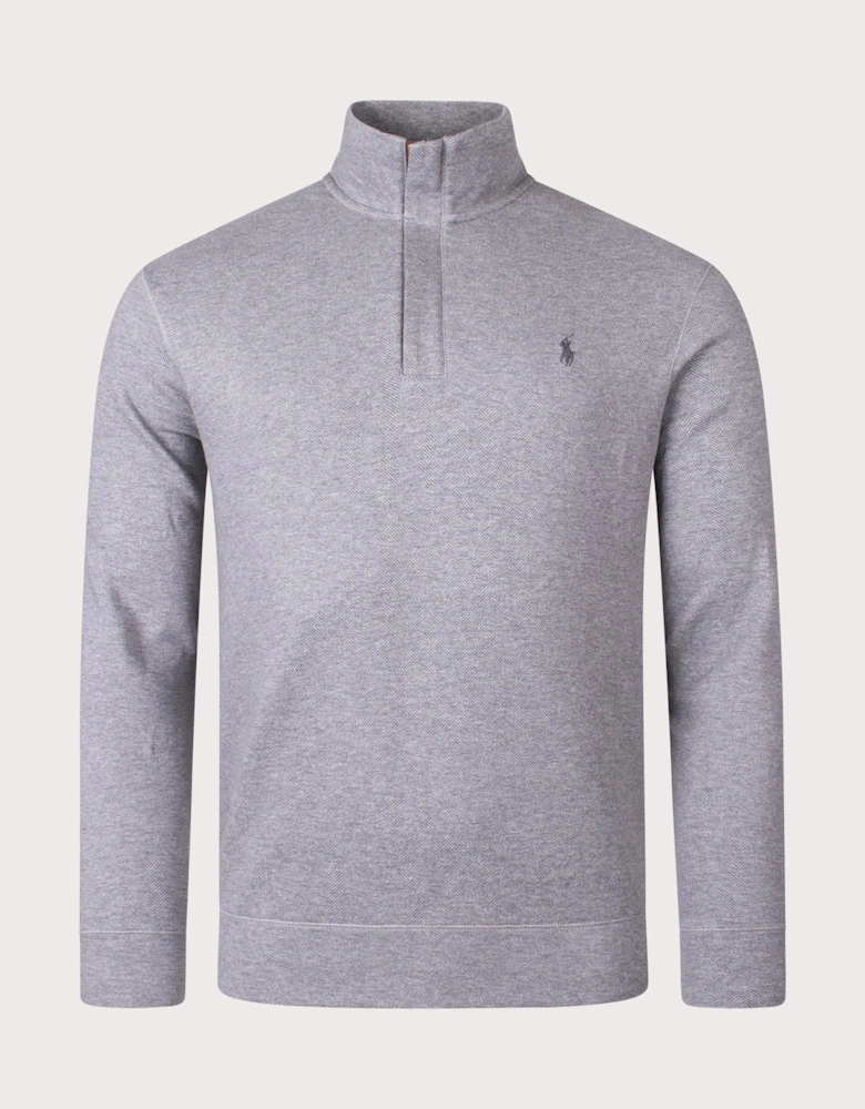 Herringbone Quarter Zip Sweatshirt