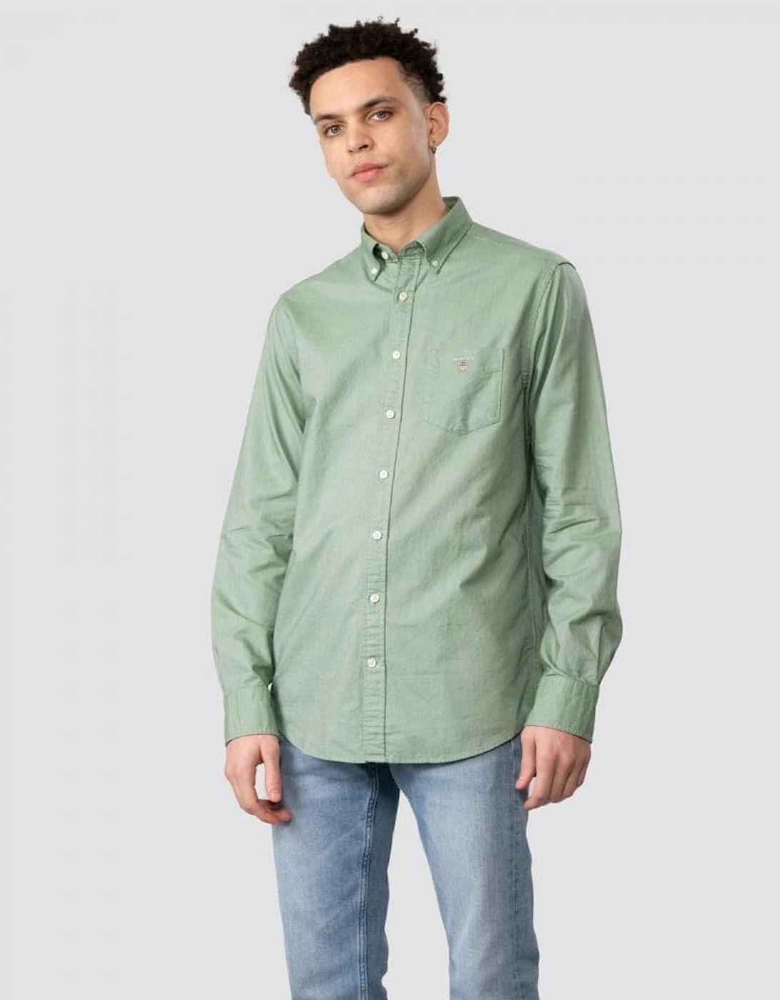 Mens Regular Button Down Oxford Shirt, 6 of 5