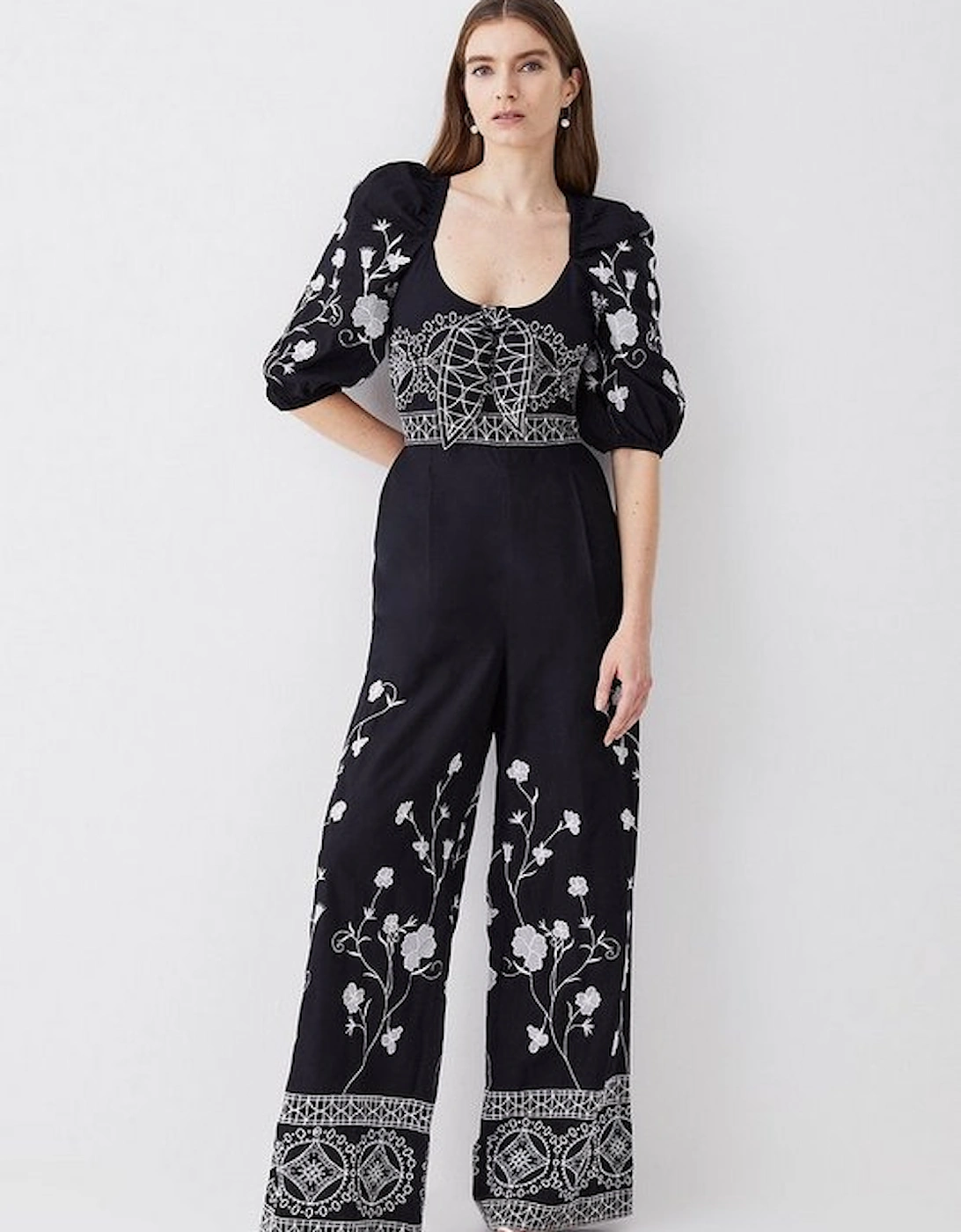 Floral & Geo Embroidered Woven Jumpsuit, 5 of 4