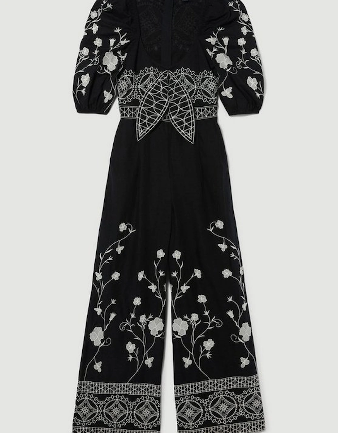 Floral & Geo Embroidered Woven Jumpsuit