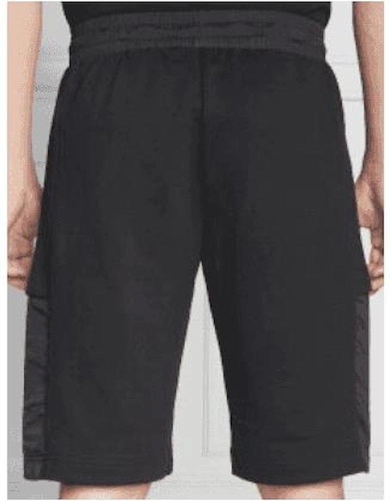 Cotton/Nylon Rubberised Logo Tech Black Shorts