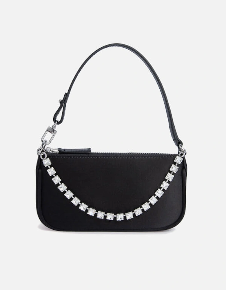 Mini Rachel Satin and Rhinestone Chain Bag