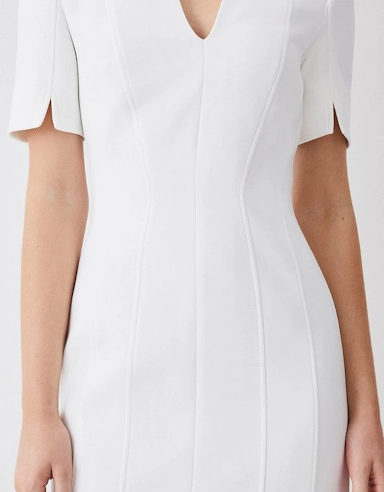 Tall Italian Compact Scuba Jersey Seamed A Line Mini Dress