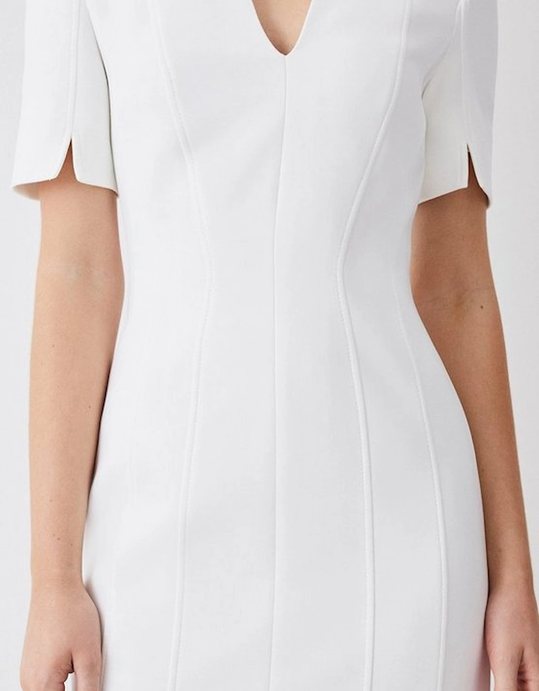 Tall Italian Compact Scuba Jersey Seamed A Line Mini Dress