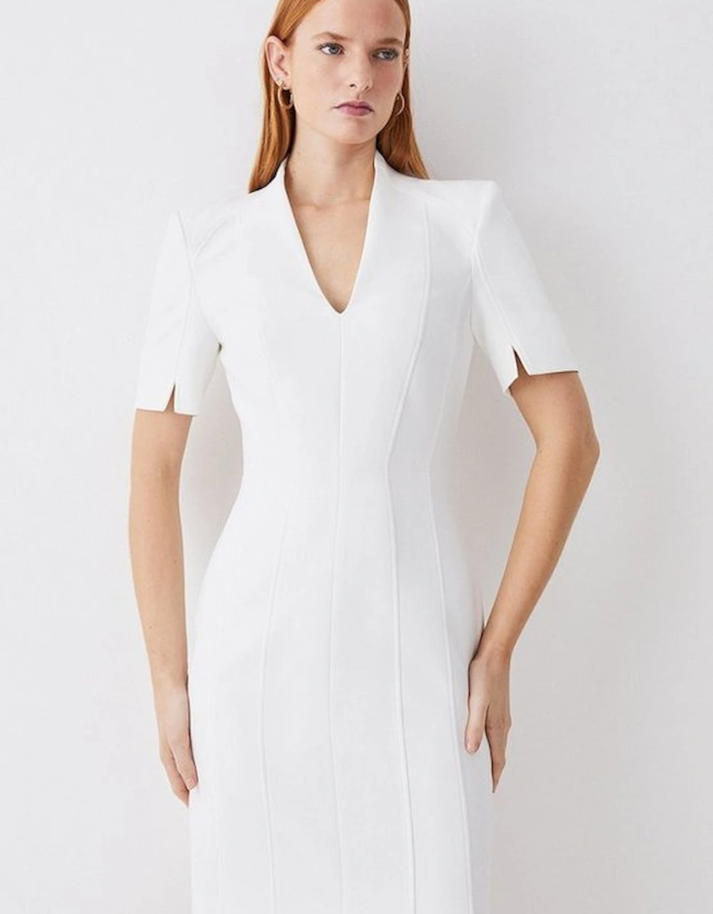 Tall Italian Compact Scuba Jersey Seamed A Line Mini Dress