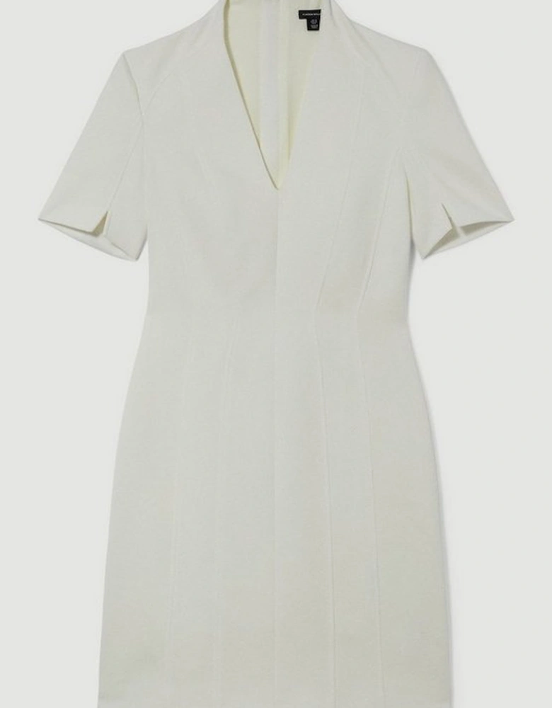 Tall Italian Compact Scuba Jersey Seamed A Line Mini Dress