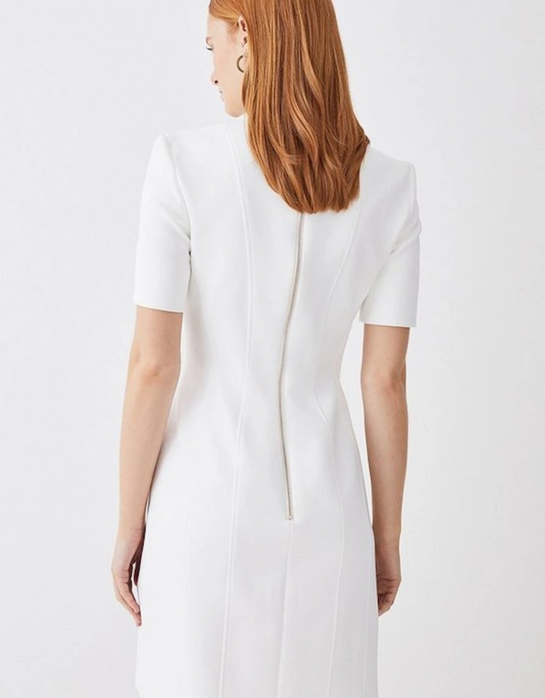 Tall Italian Compact Scuba Jersey Seamed A Line Mini Dress
