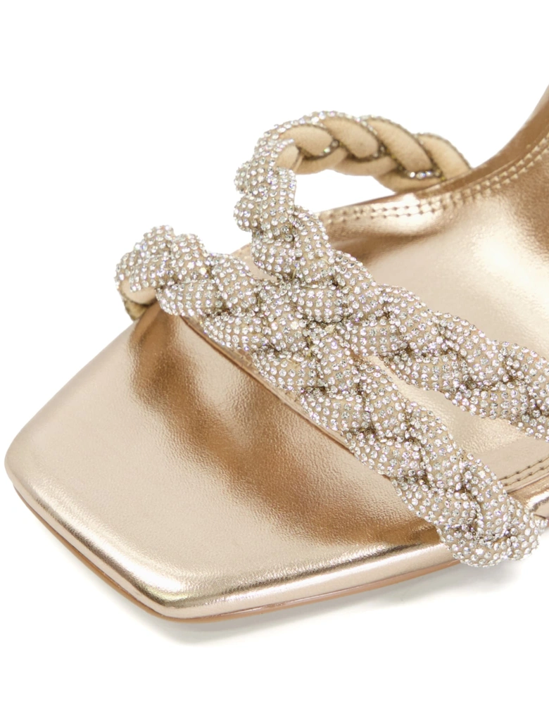 Ladies Melodic - Diamante-Plait-Strap Heeled Sandals