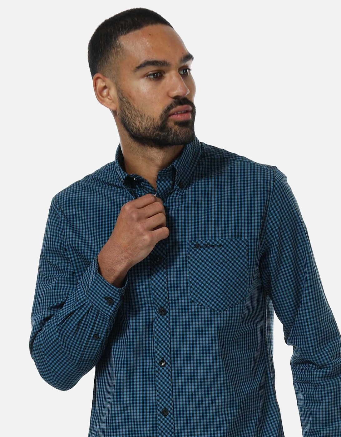 Mens Long Sleeve Gingham Shirt