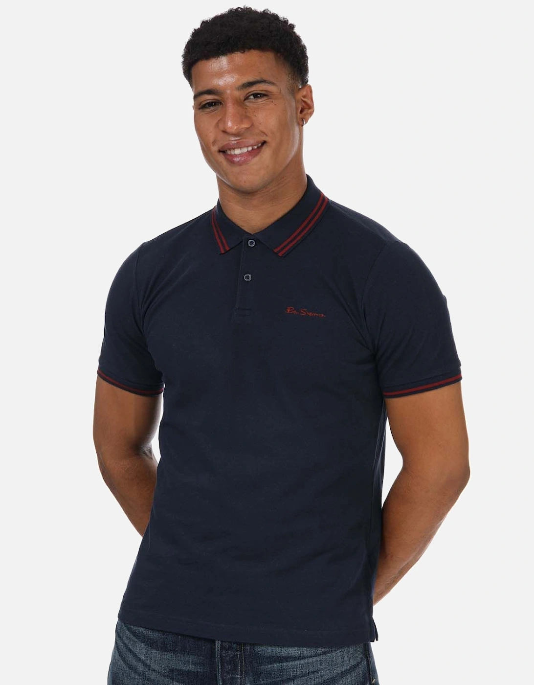 Mens Tipped Polo Shirt, 7 of 6