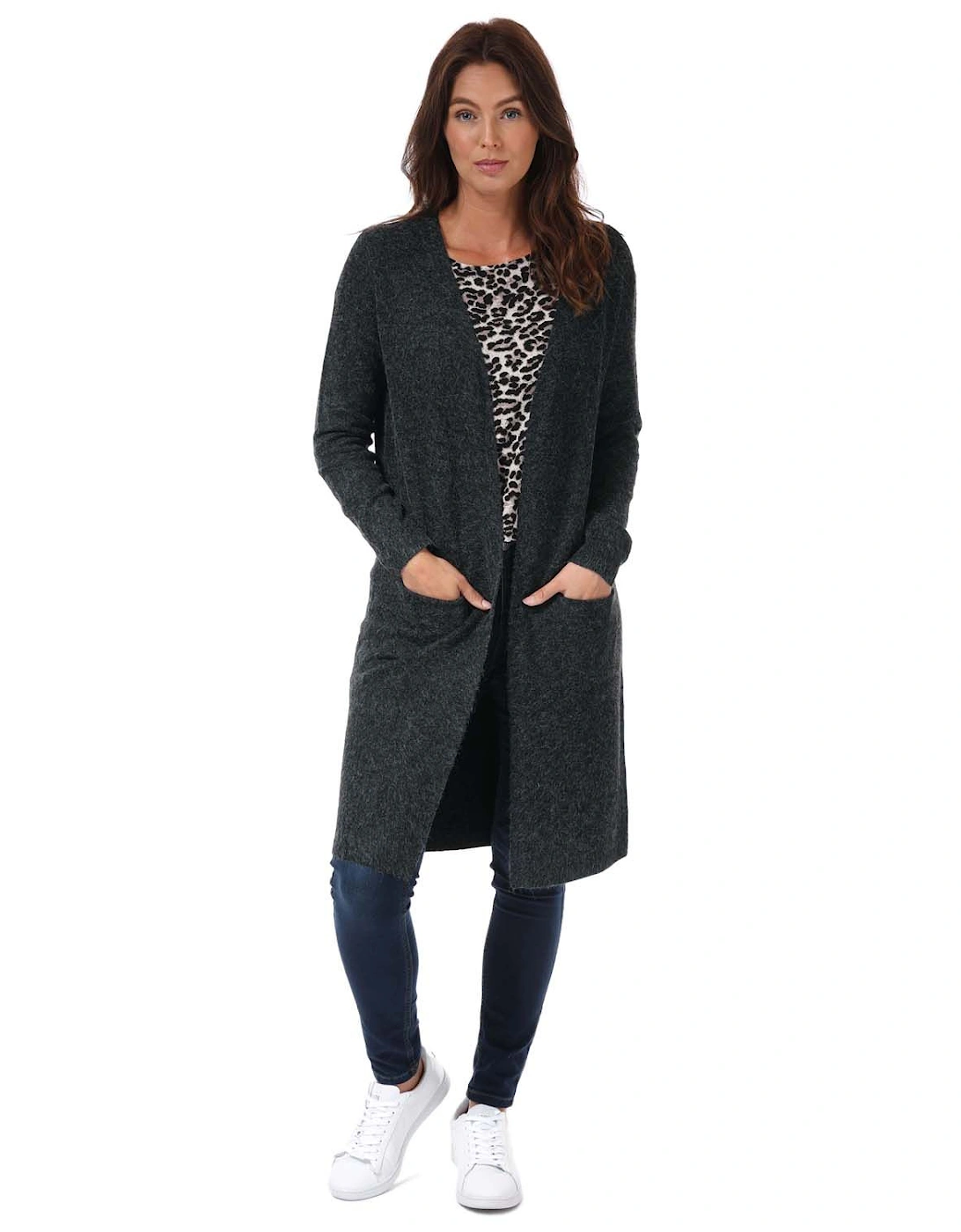 Womens Doffy Long Open Cardigan