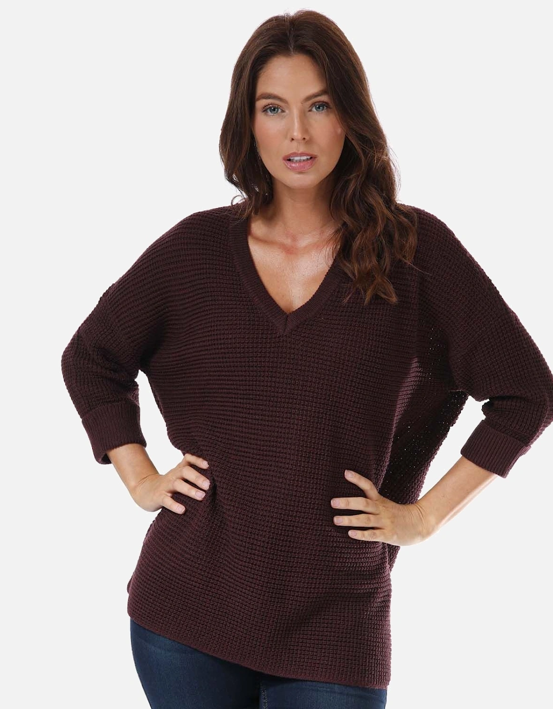 Womens Leanna Longline V-Neck Jumper, 7 of 6