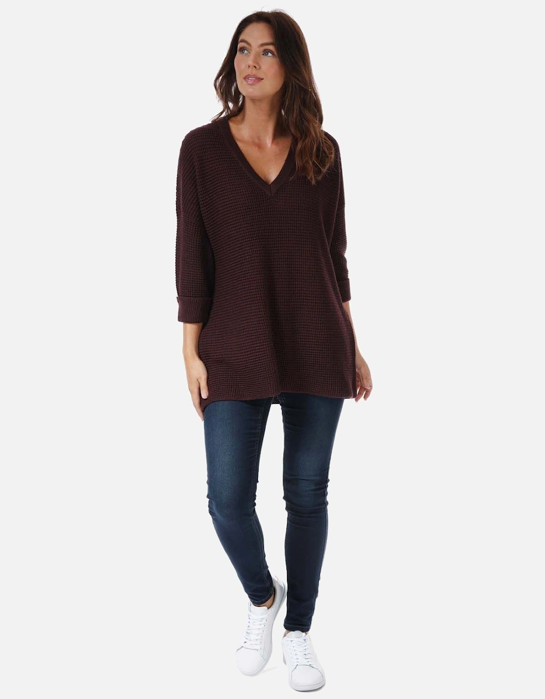 Womens Leanna Longline V-Neck Jumper