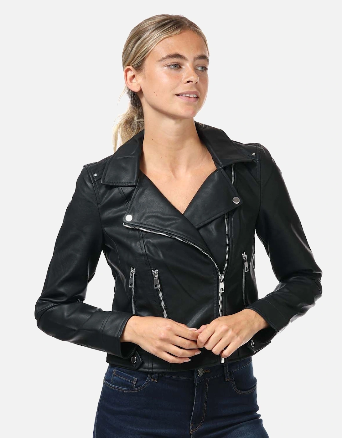 Womens Ally Faux Leather Jacket