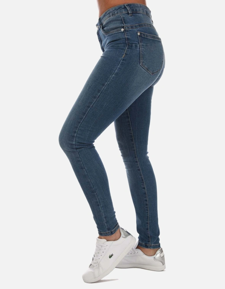 Womens Alia Mid Rise Skinny Jeans