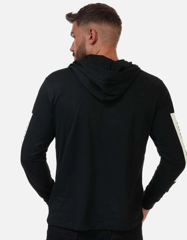 Mens Hooded Long Sleeve Logo T-Shirt