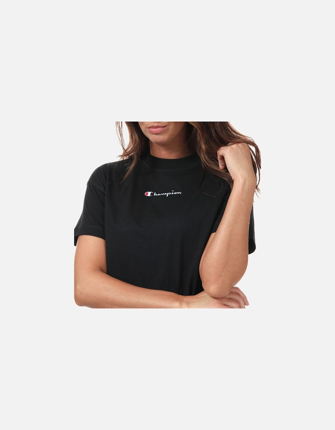 Womens Oversized Small Script Logo T-Shirt