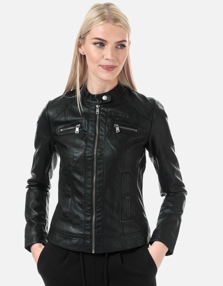 Womens Bandit Faux Leather Biker Jacket