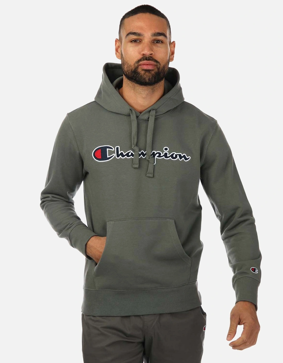Mens Embroidered Script Logo Hoody, 7 of 6