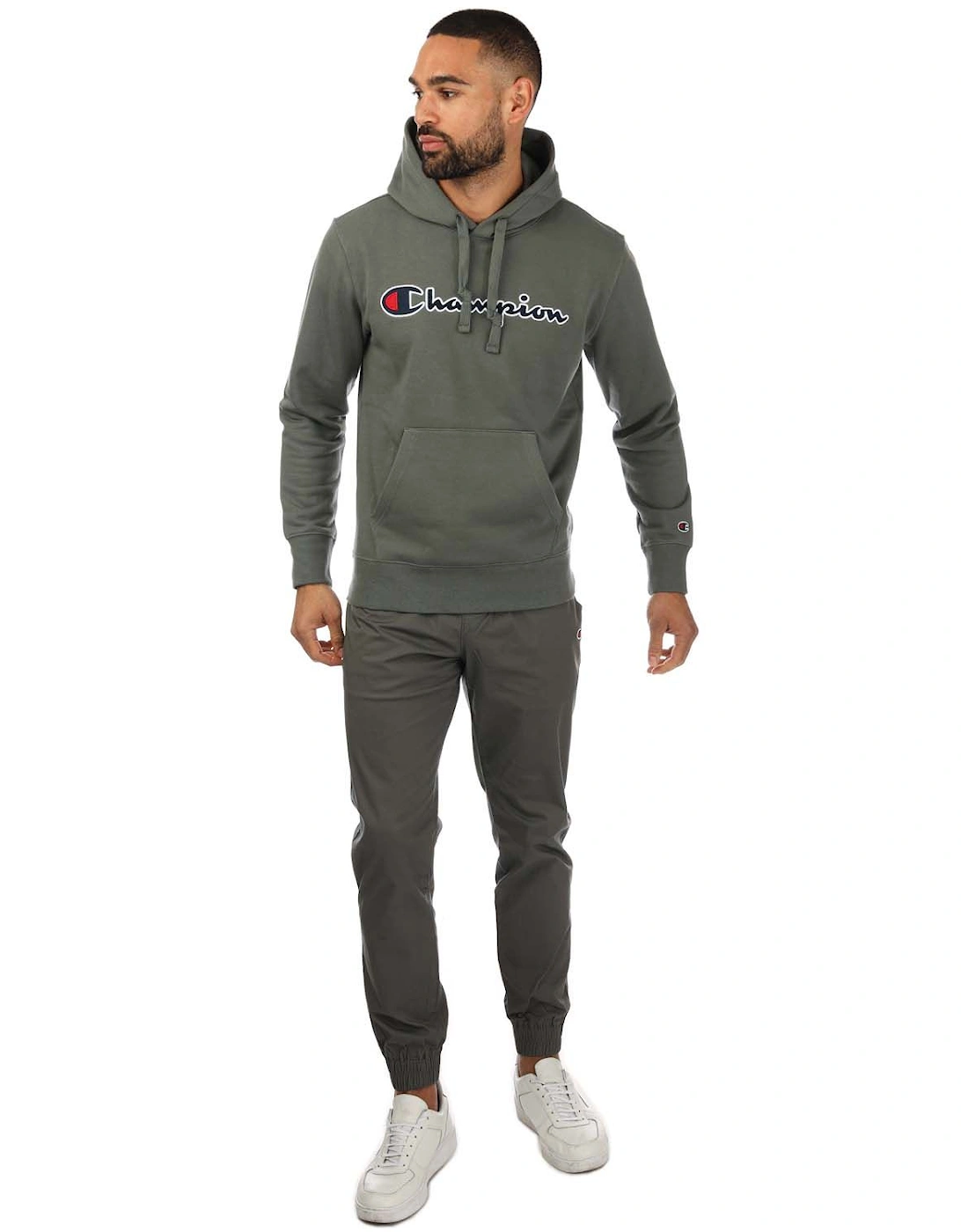 Mens Embroidered Script Logo Hoody