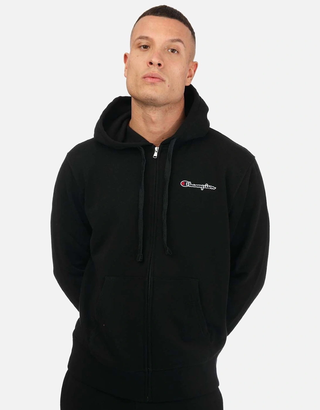 Mens Small Embroidered Script Logo Zip Hoody, 7 of 6