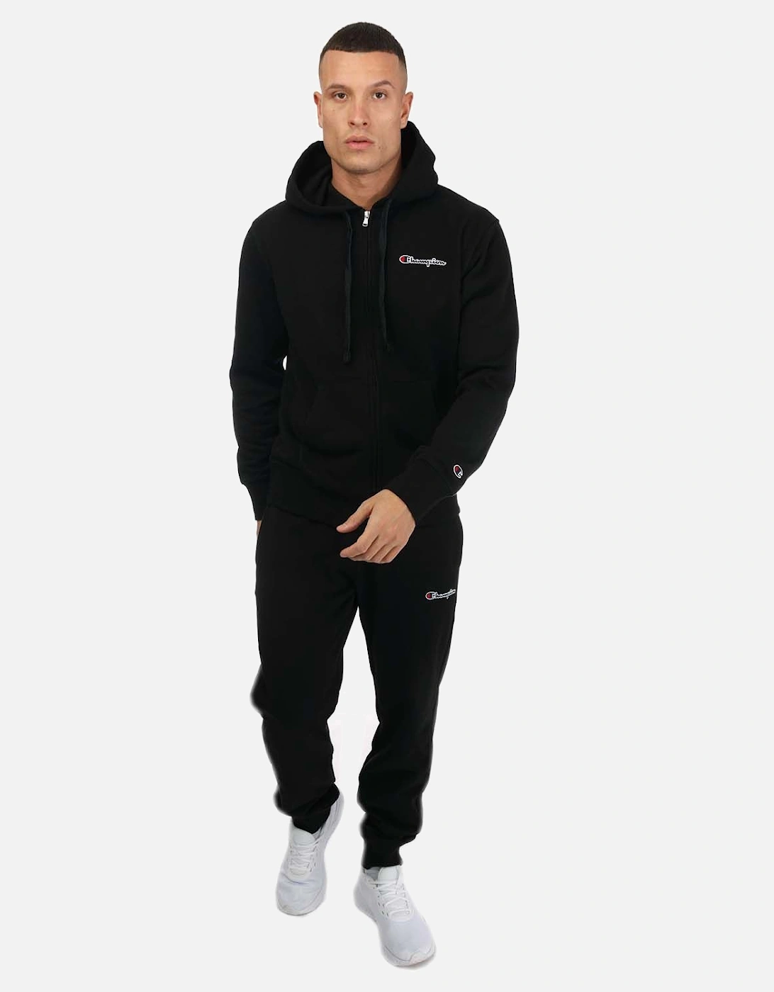Mens Small Embroidered Script Logo Zip Hoody