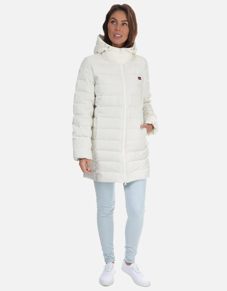 Womens Down Mid Length Puffer Jacket