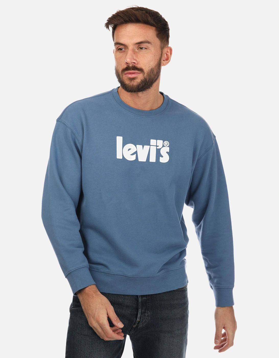 Mens Relaxed Graphic Crew Sweatshirt