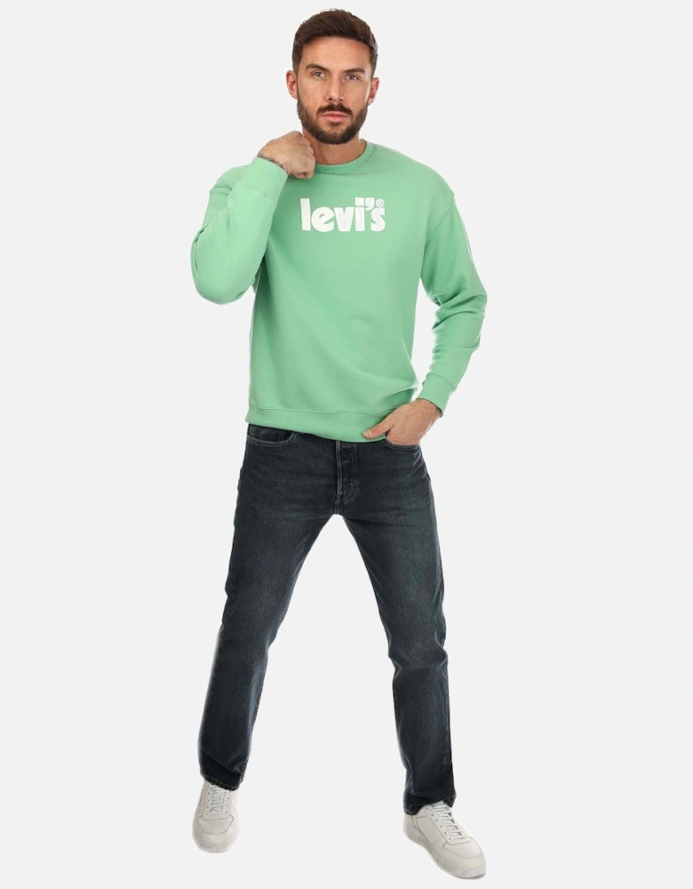 Mens Relaxed Graphic Crew Sweatshirt