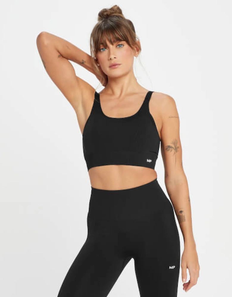 Women's Tempo Tonal Seamless Sports Bra - Black