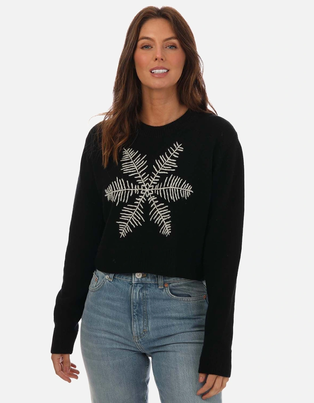Womens Muri Snowflake Embroidered Jumper, 4 of 3