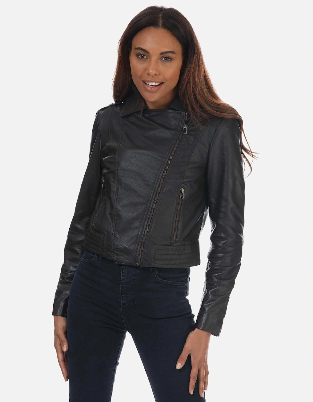 Womens Armin Leather Jacket, 7 of 6