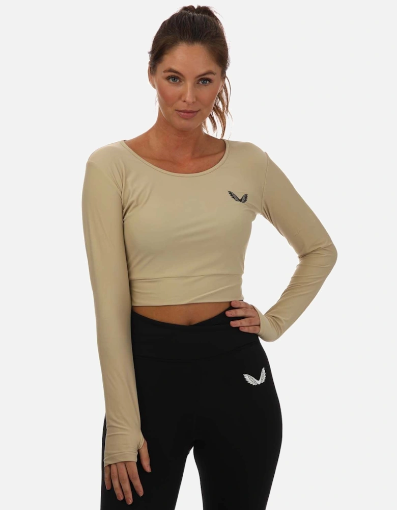 Womens Active Long Sleeve Crop Top