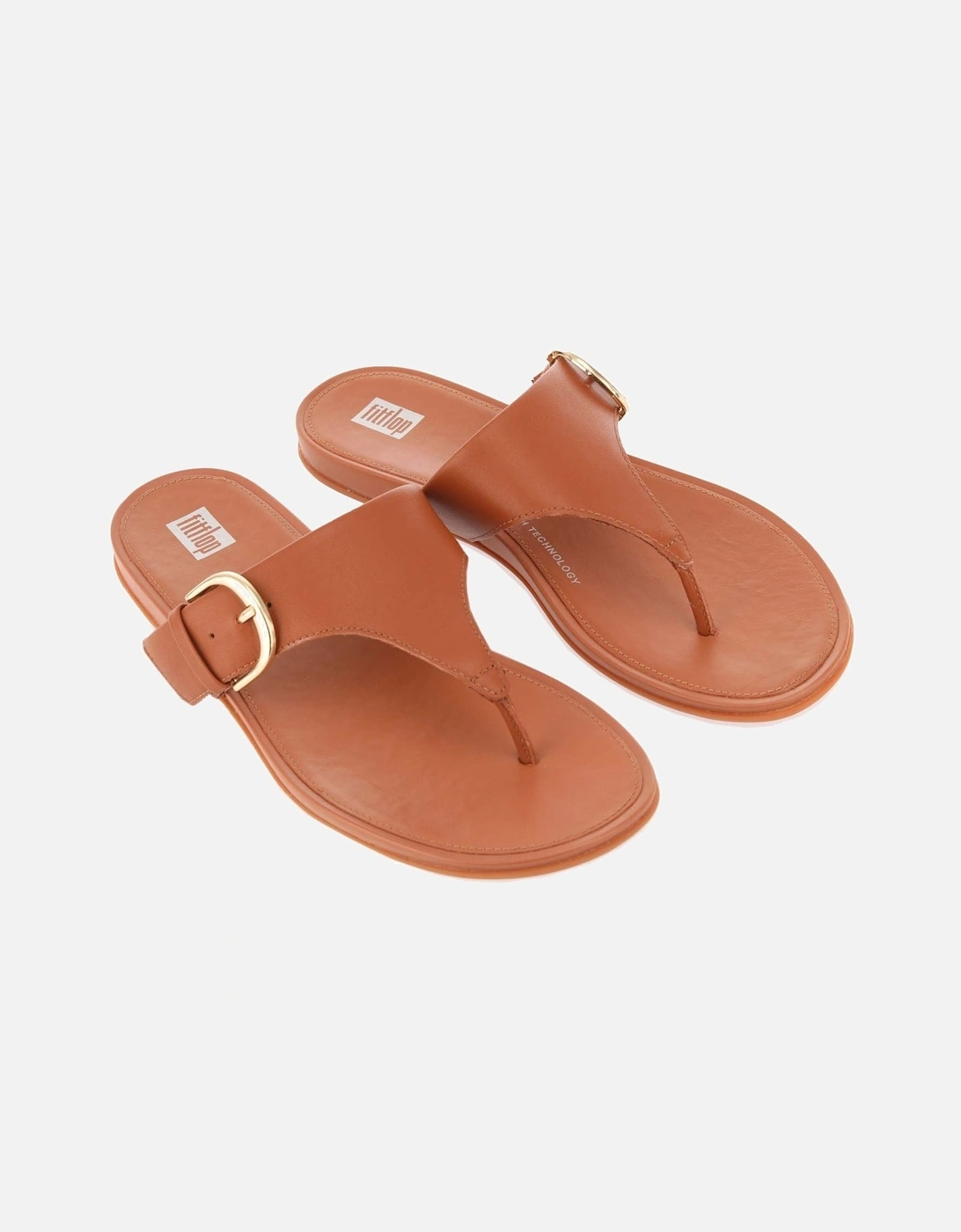 Womens Gracie Leather Toe-Post Sandals, 6 of 5