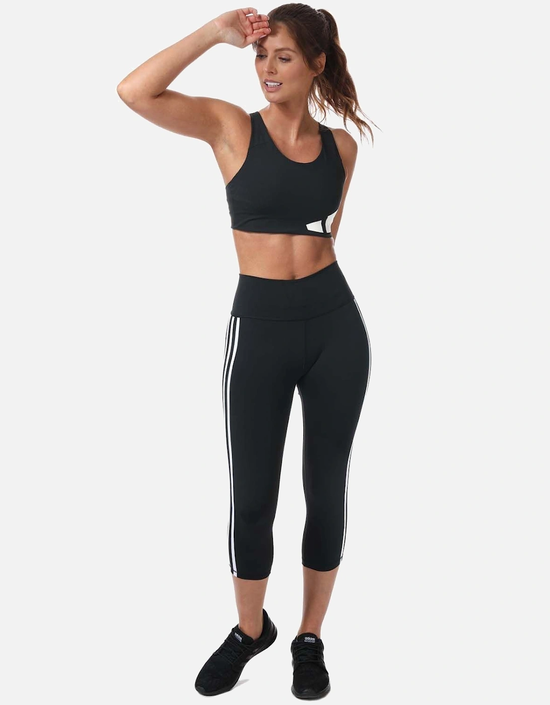 Womens Believe This 2.0 3-Stripes 3/4 Leggings