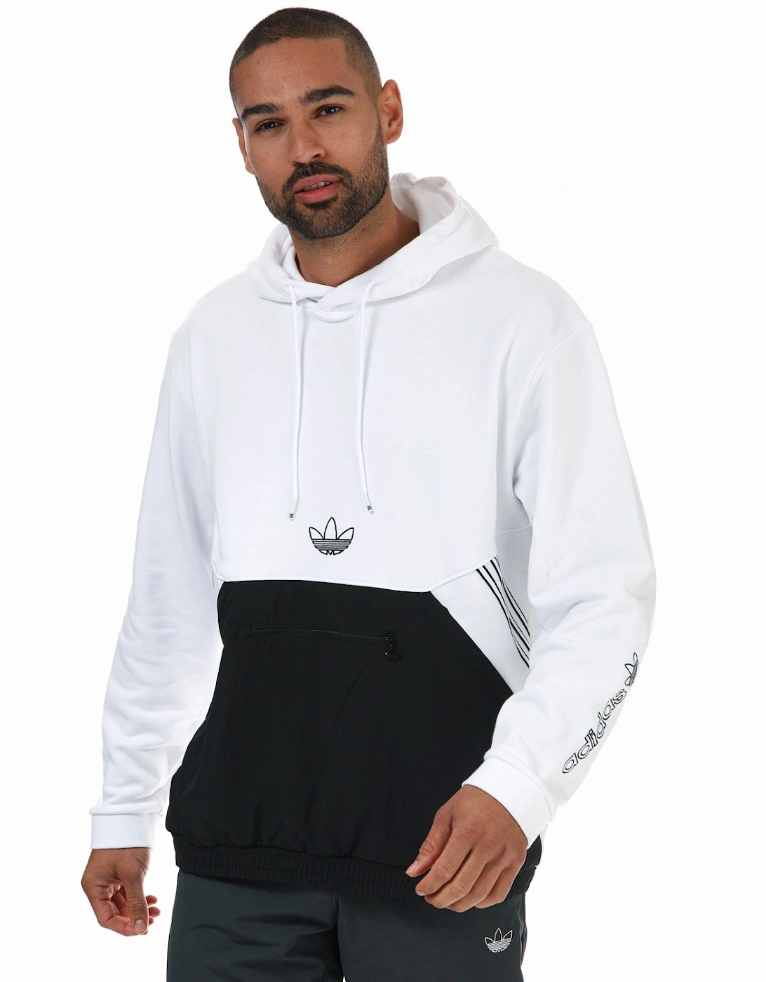 Mens SPRT Archive Mixed Material Sweat Hoody, 7 of 6