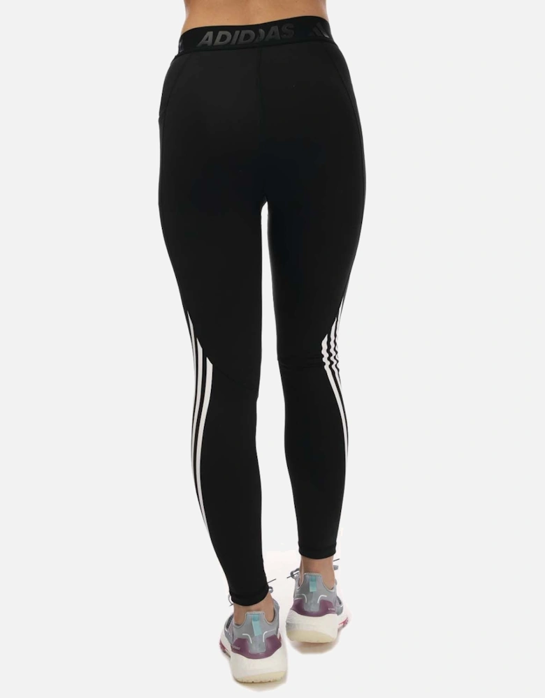 Womens Techfit 3-Stripes Long Gym Leggings