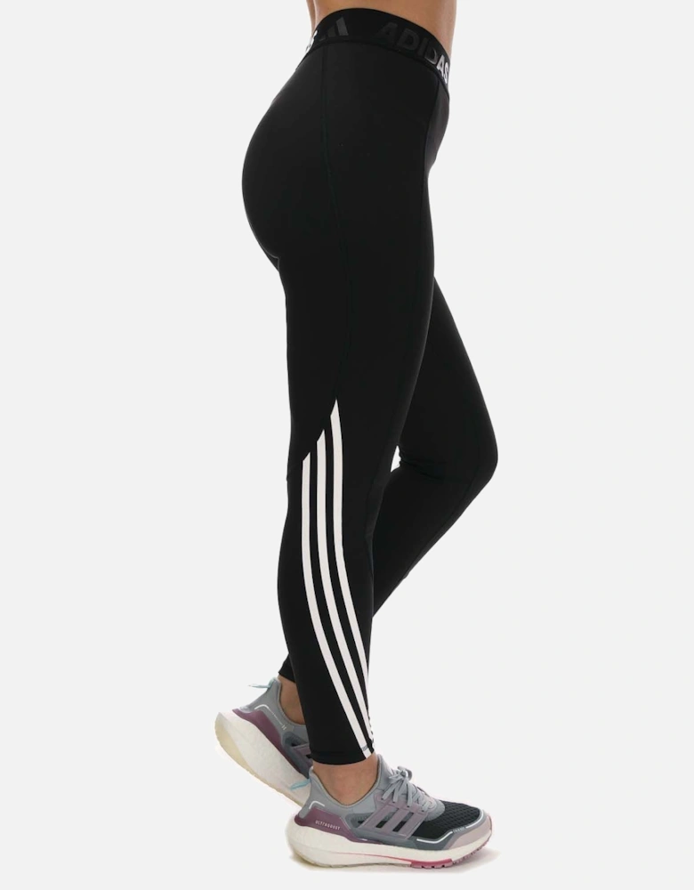 Womens Techfit 3-Stripes Long Gym Leggings