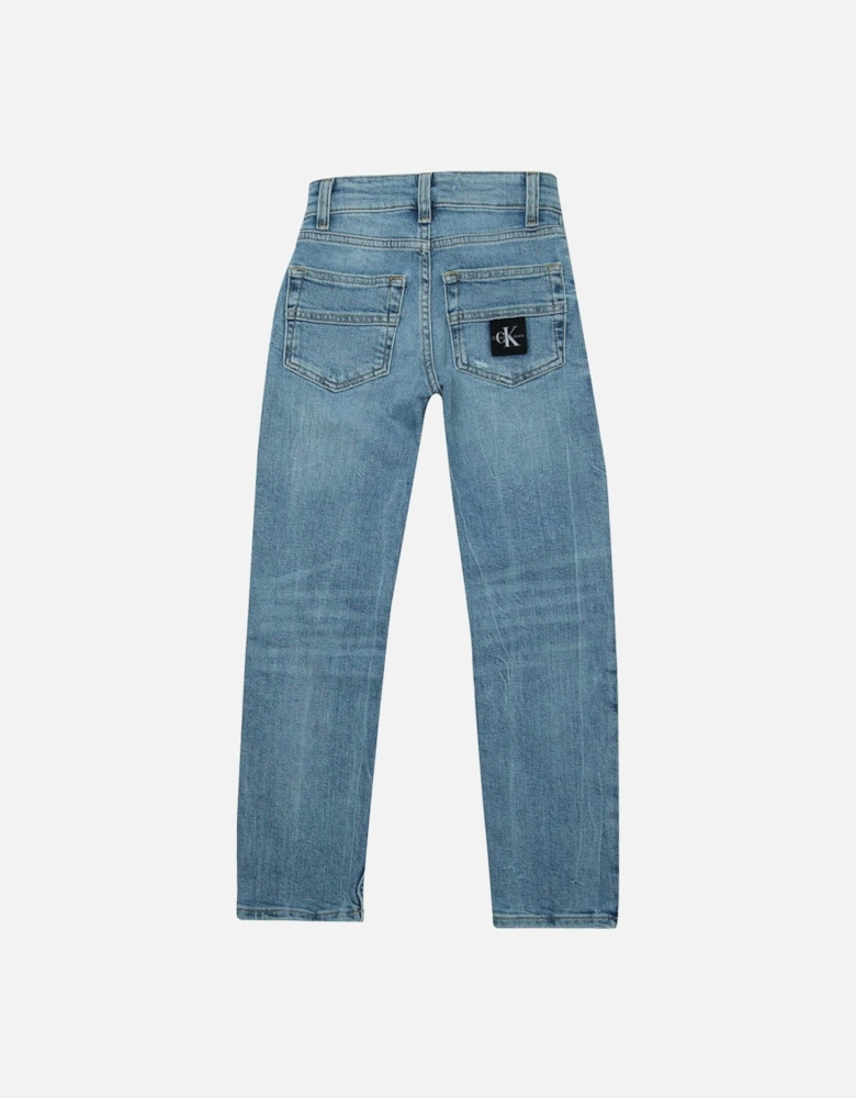 Junior Boys Mid Rise Straight Ripped Jeans