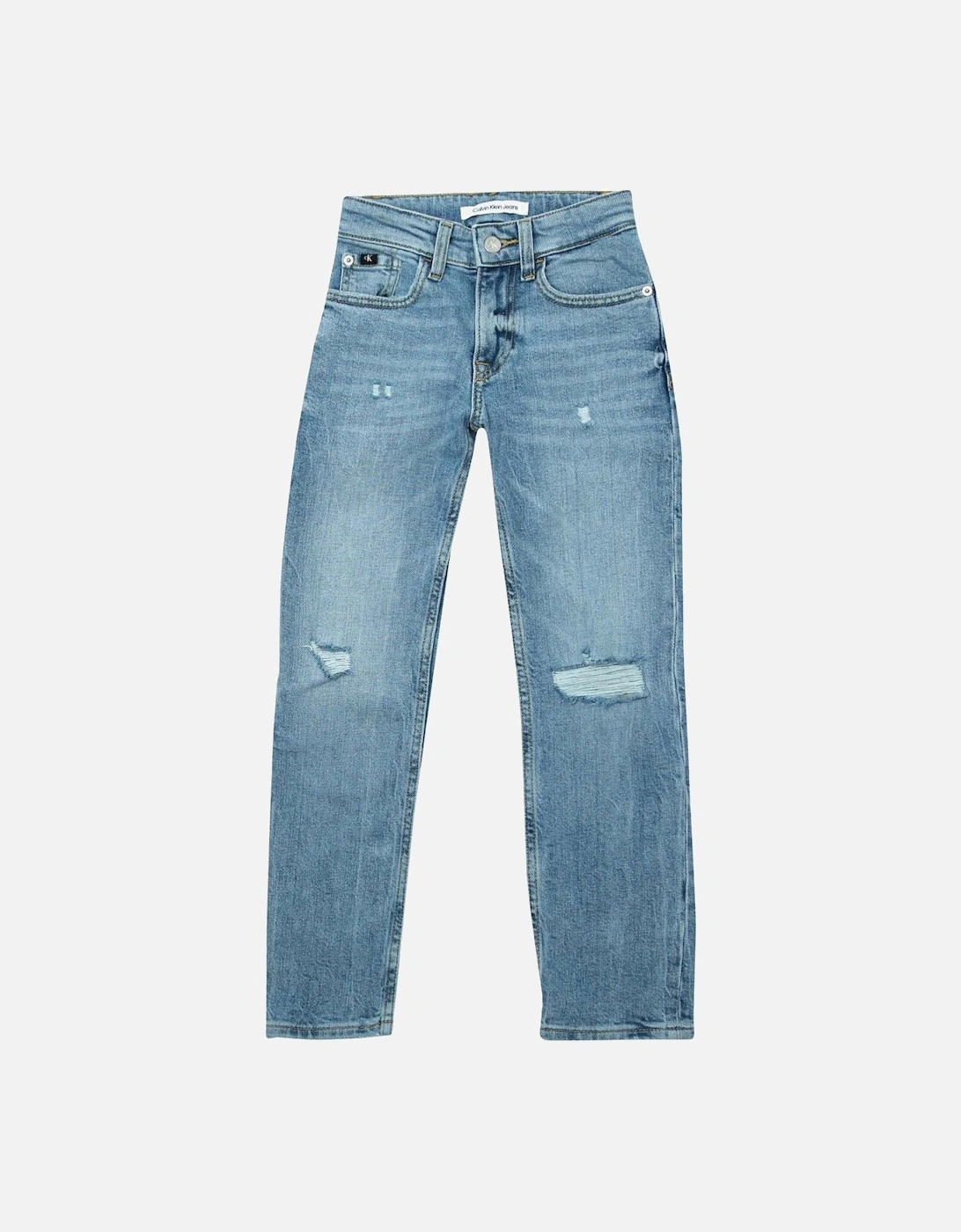 Junior Boys Mid Rise Straight Ripped Jeans, 3 of 2