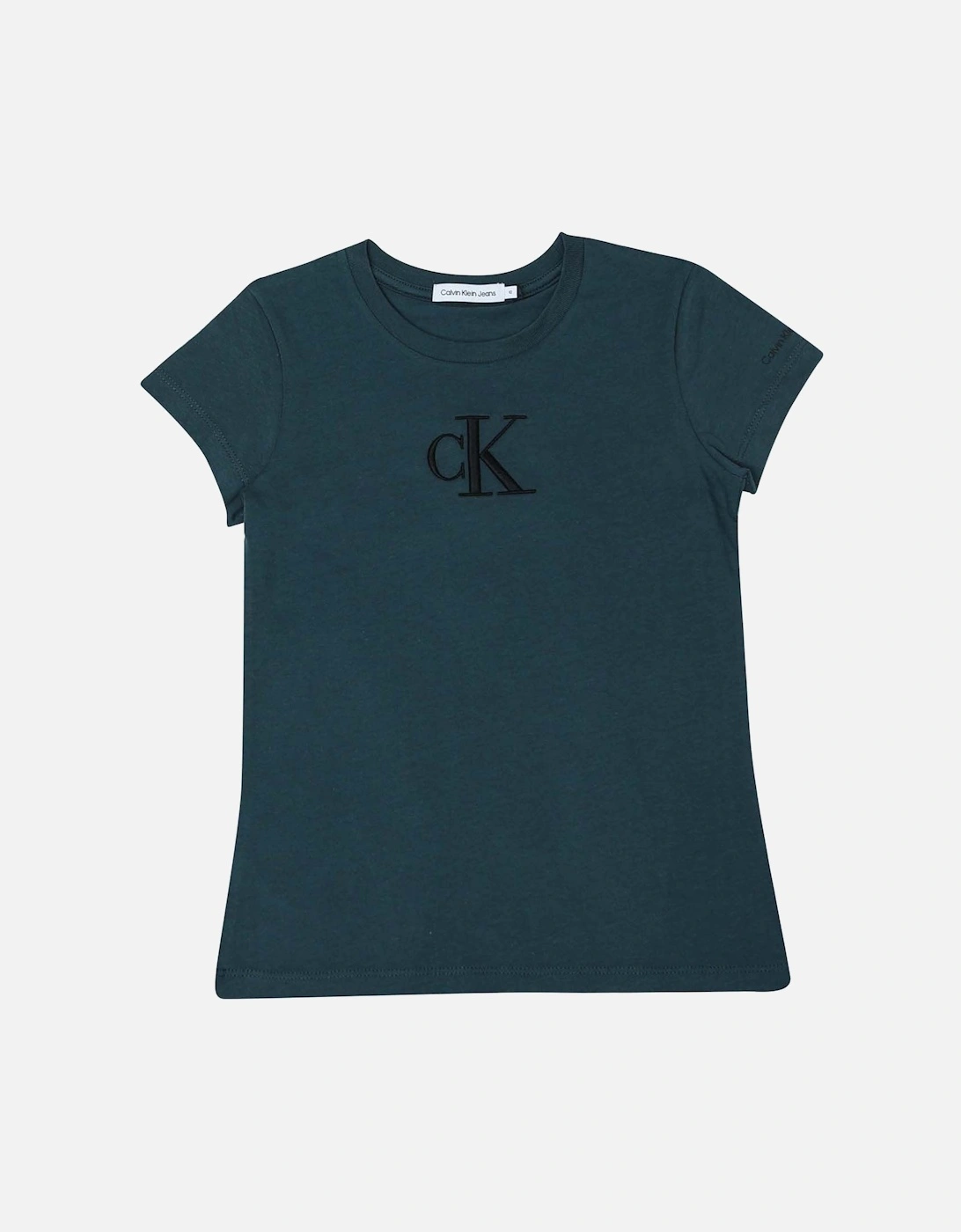 Junior Girls Monogram Embroidery T-Shirt, 3 of 2