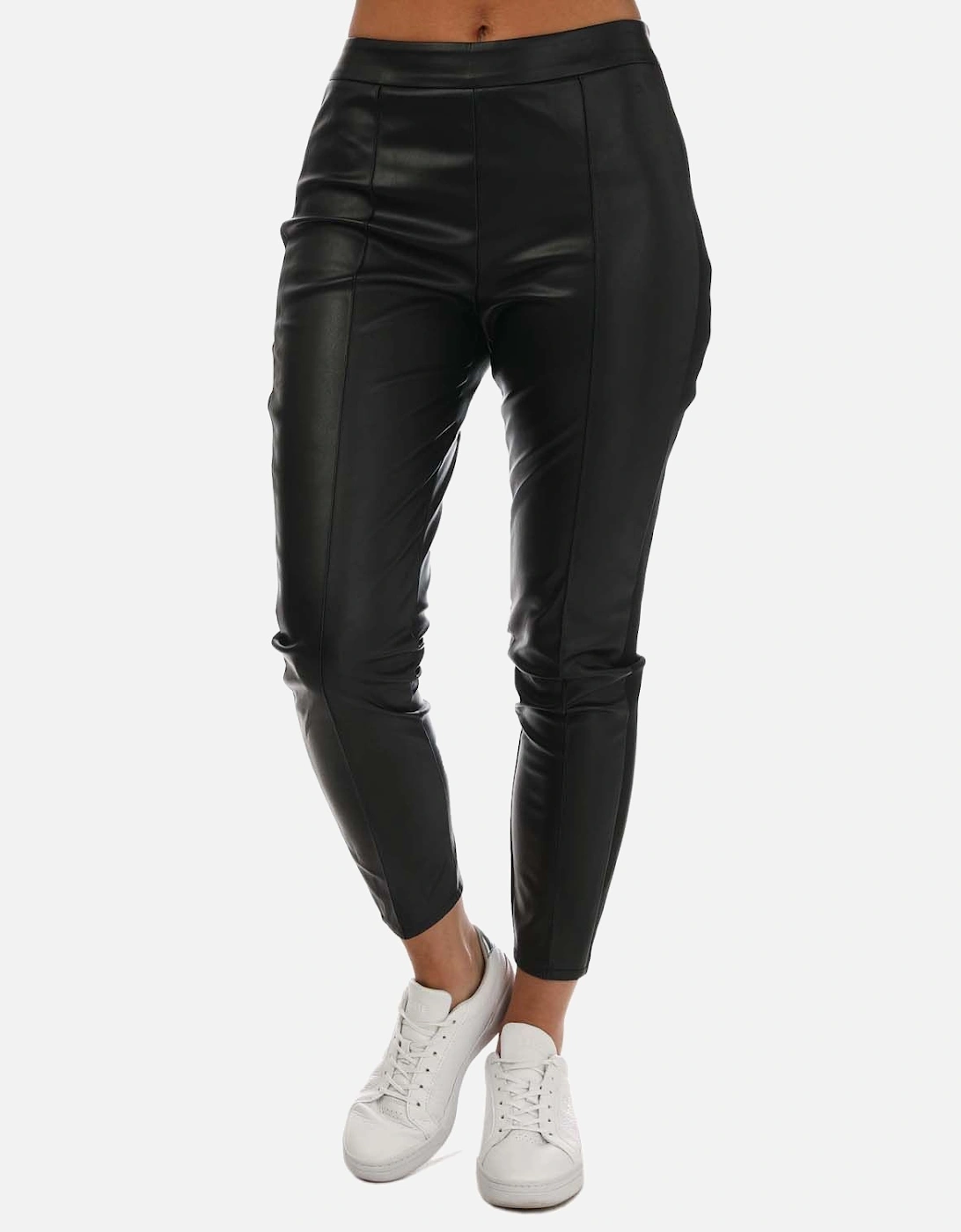 Womens Recycled Faux Leather Leggings, 4 of 3